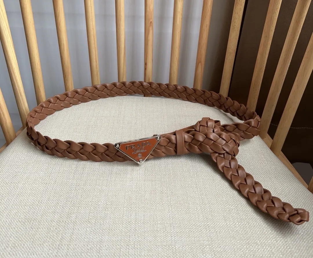 Prada Triangle Logo Belt