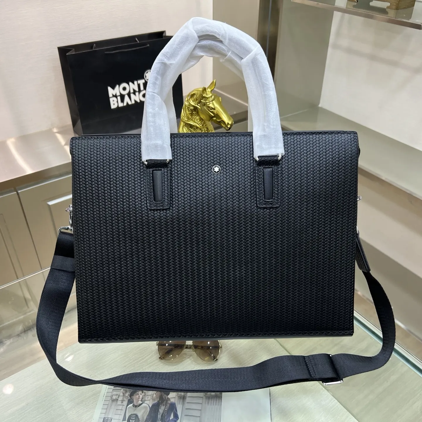 黑色 牛皮 MONTBLANC 万宝龙 黑 收納包 旅行收納款