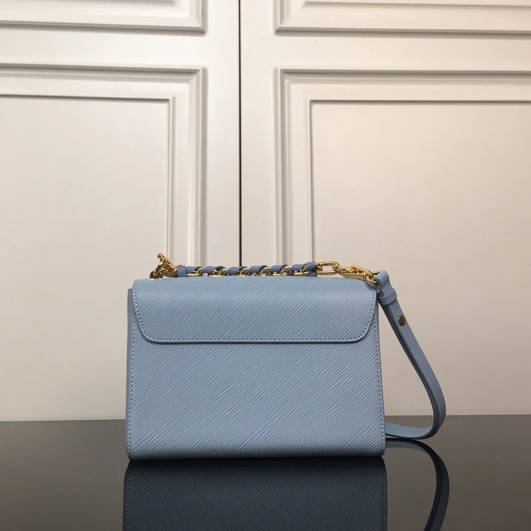 LV 蓝色 皮革 链条包 精致链条款