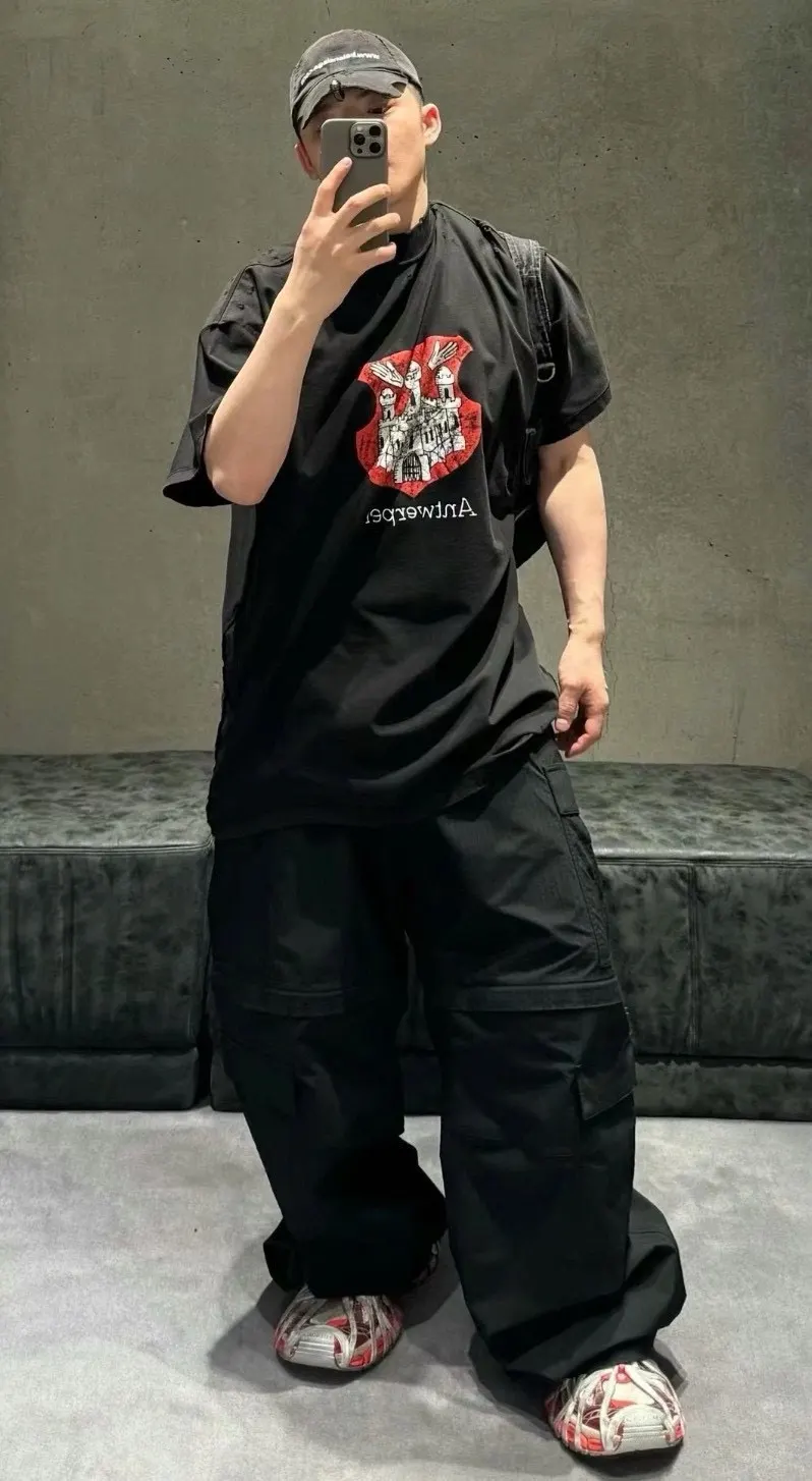 Balenciaga Blcg Black Cotton Short Sleeve T-Shirt Street