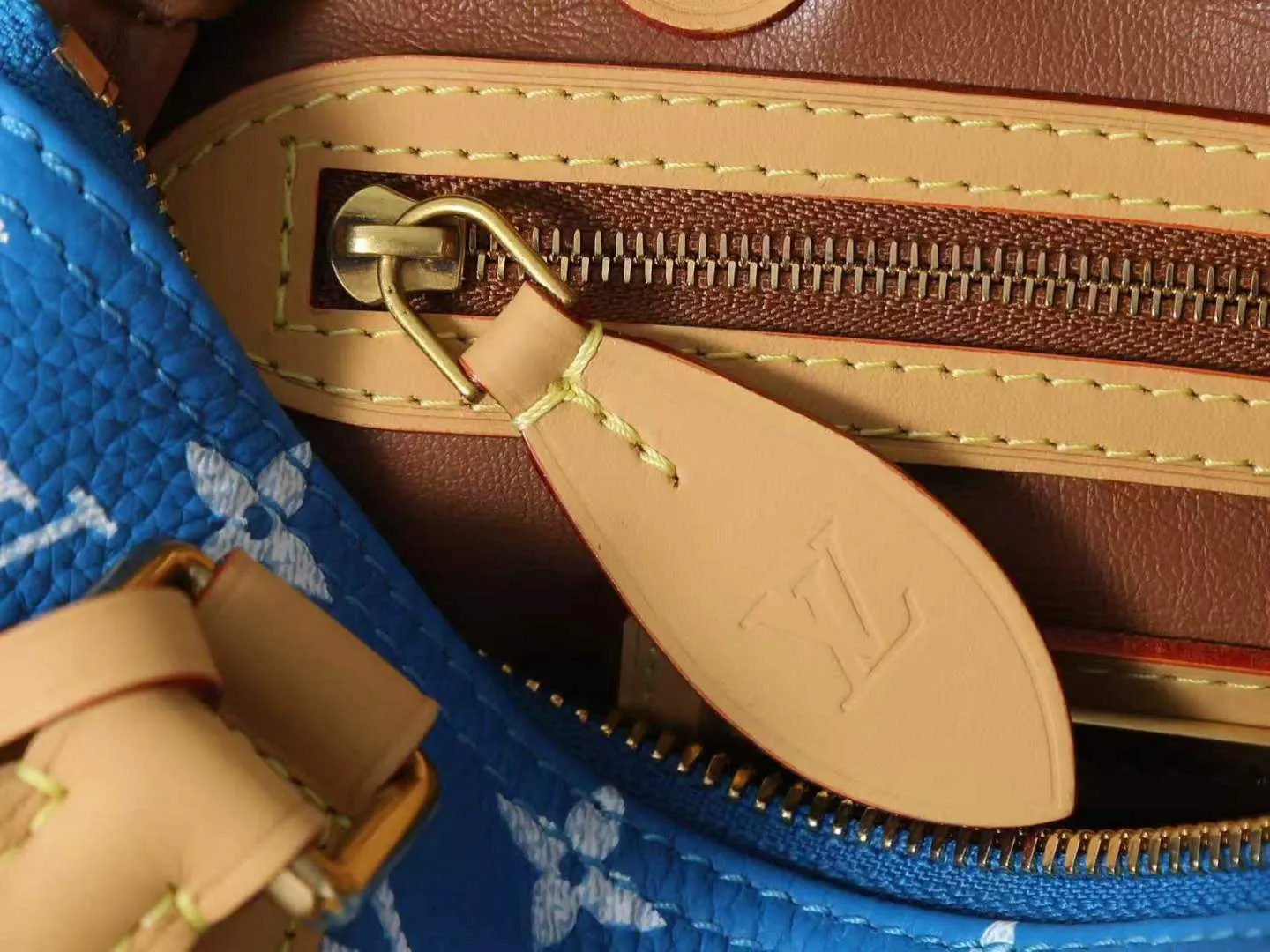 LV Speedy blue yellow color scheme handbag Image 12 LV Speedy blue yellow color scheme handbag Image 12