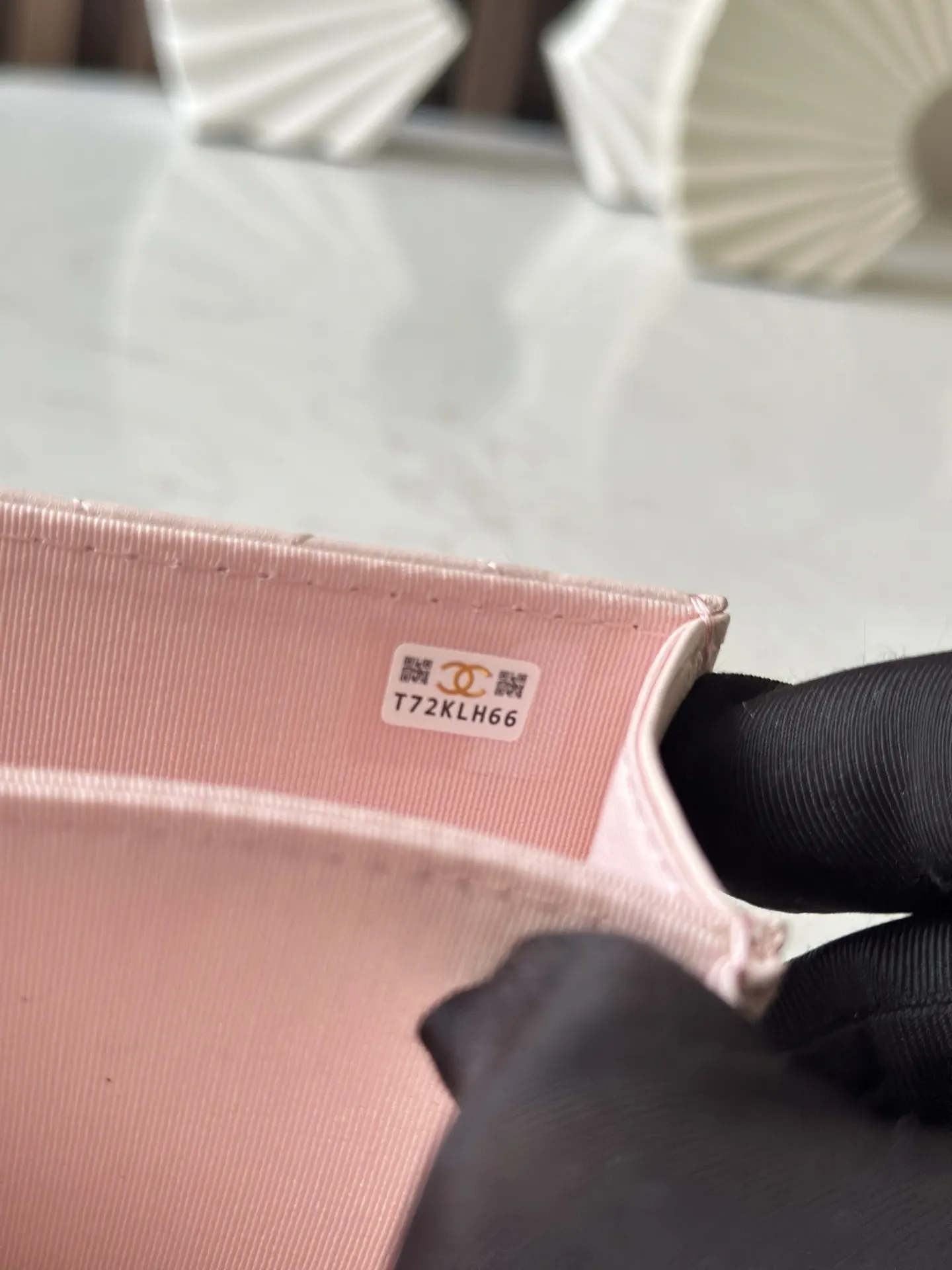 Pink Gold Chain Bag Leather