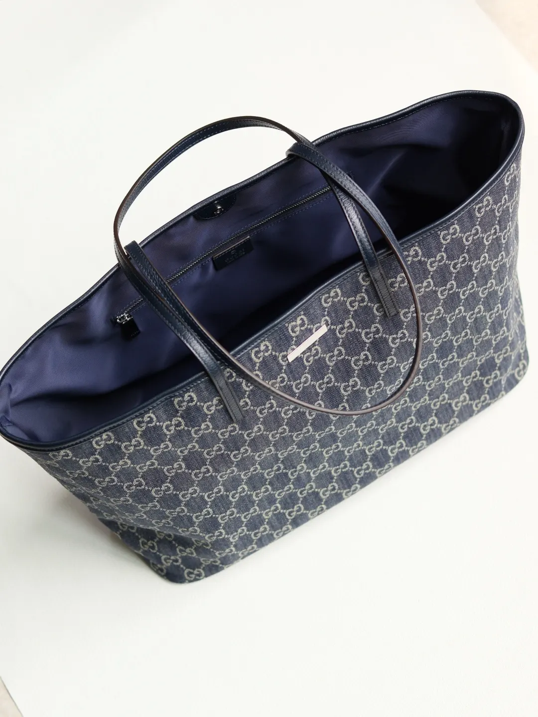 Gucci 蓝色 深蓝 尼龙 托特包 大容量托特款