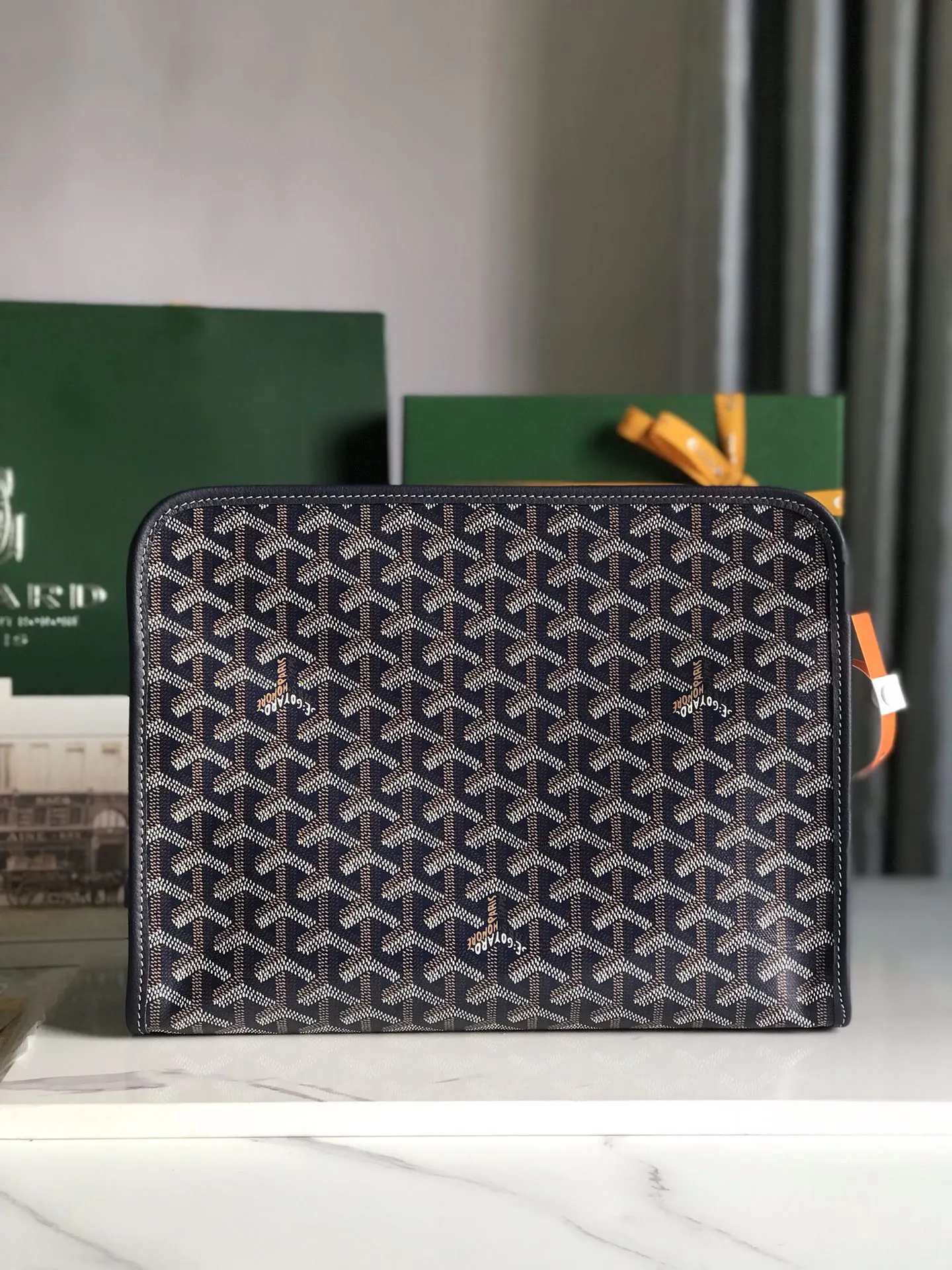 Goyard 黃色 牛皮 手拿包 精致手拿款