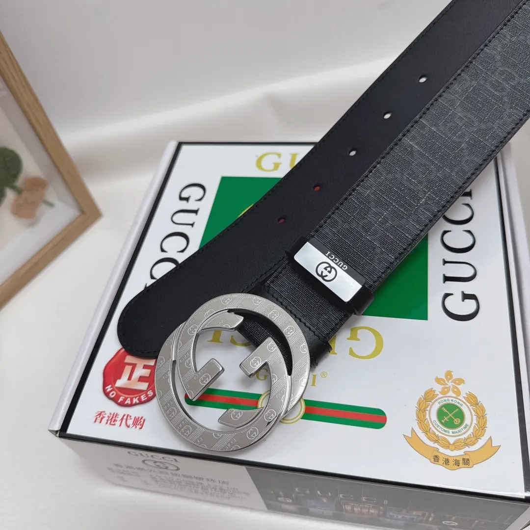 Gucci Double G 双G扣牛皮腰带