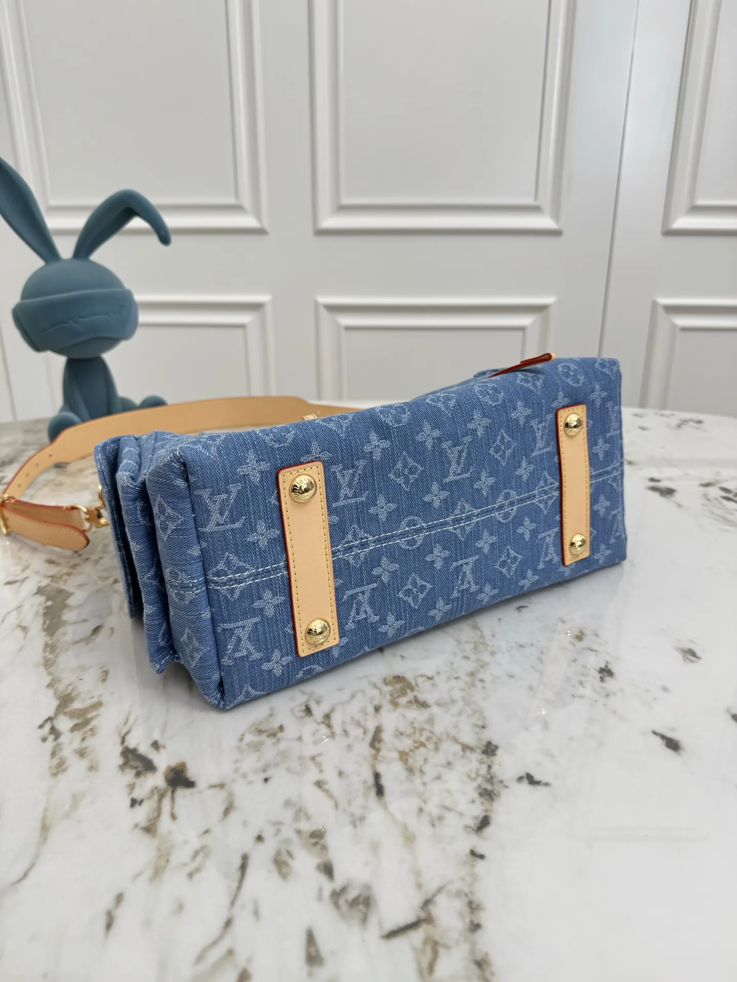 Louis Vuitton 藍色 皮革 手提包