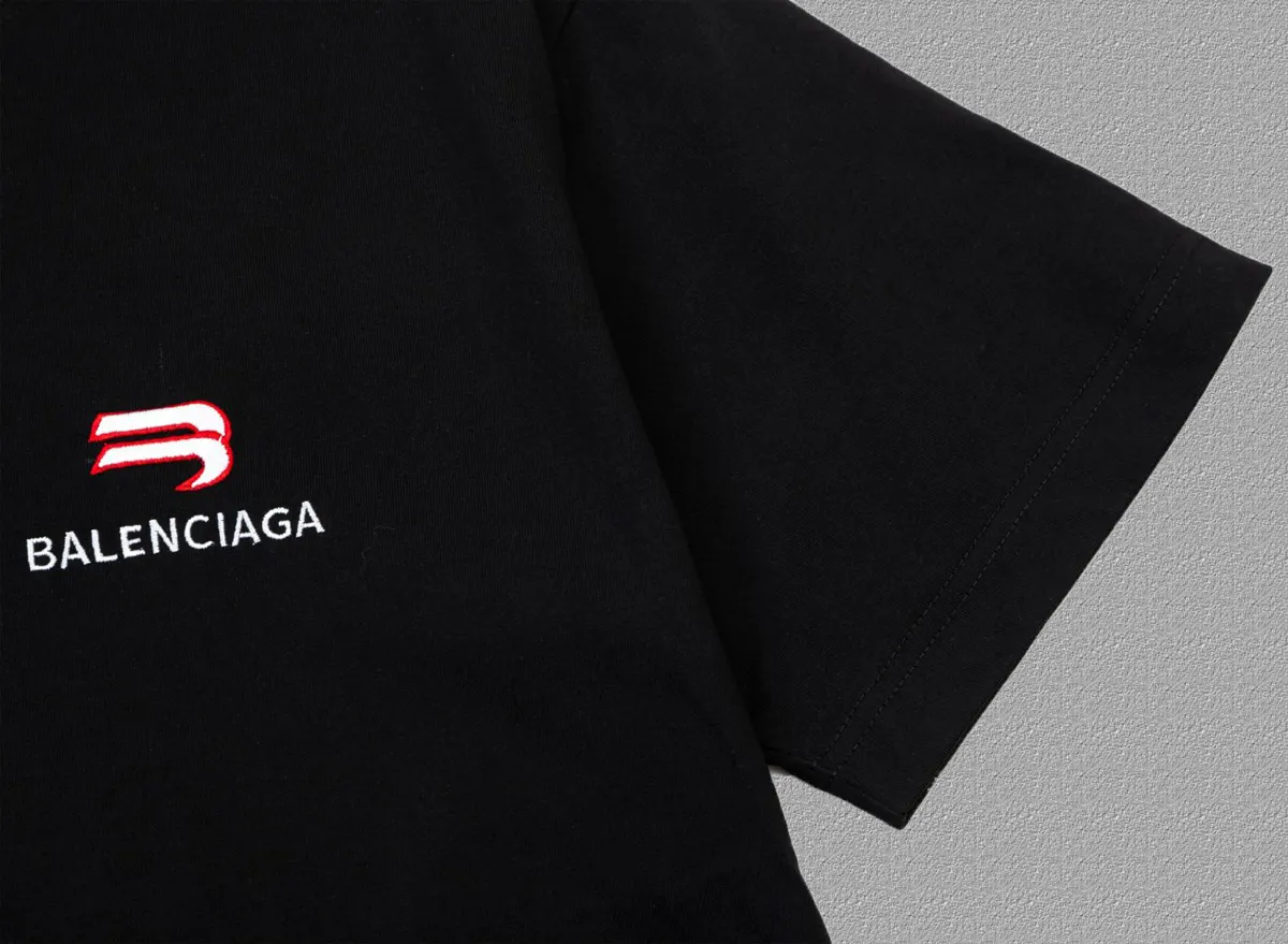 Balenciaga Black Logo Short Sleeve T-Shirt Street