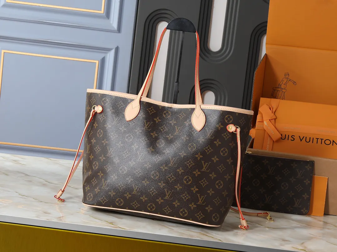 LV Neverfull 牛皮 收納包 旅行收納款