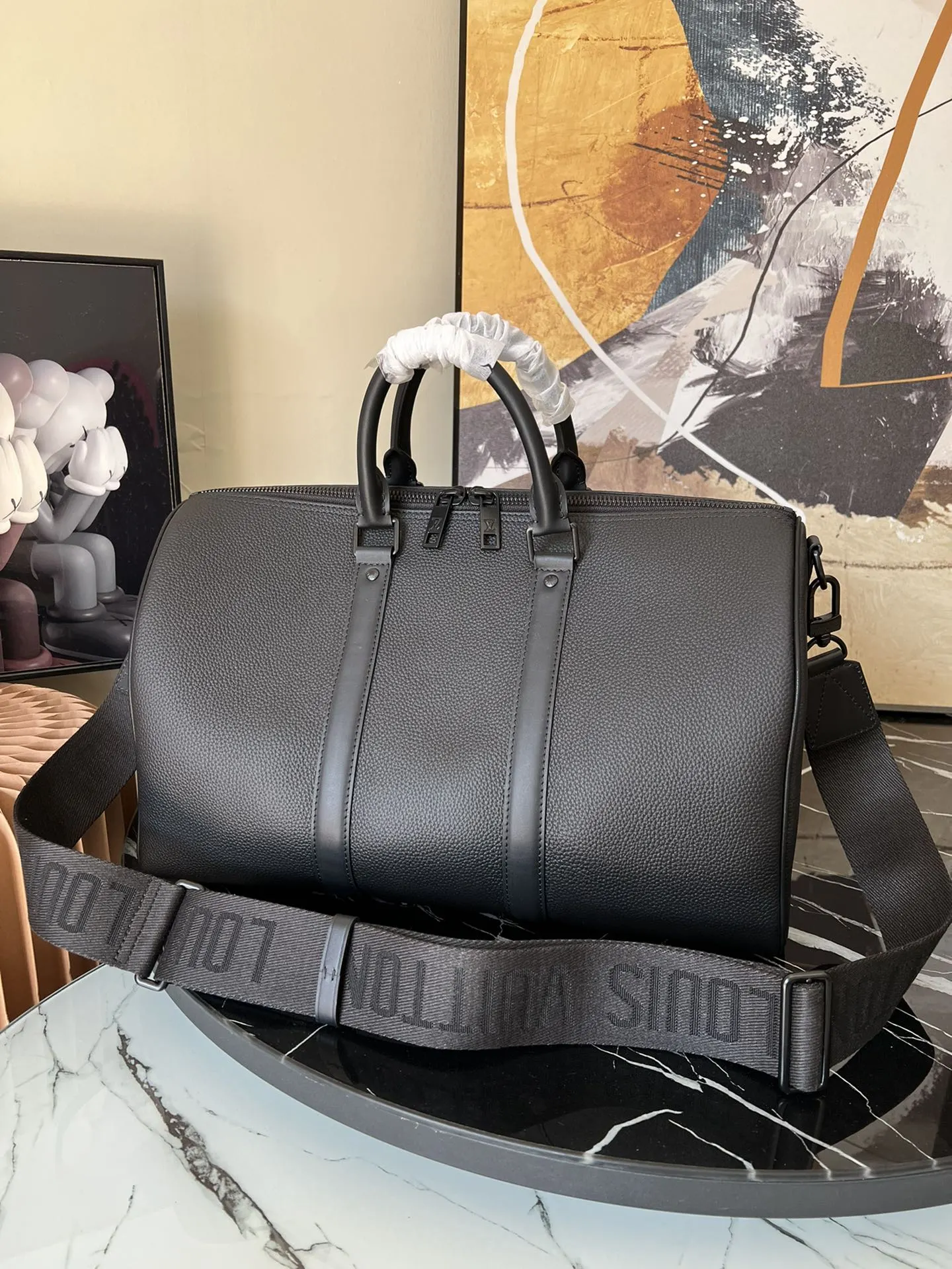 Keepall 黑色 提花 旅行包 大容量旅行款