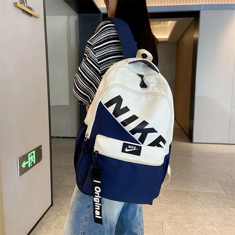 男女情侣款街头潮流休閒時尚百搭个性運動包学院风 雙肩包 实用雙肩款