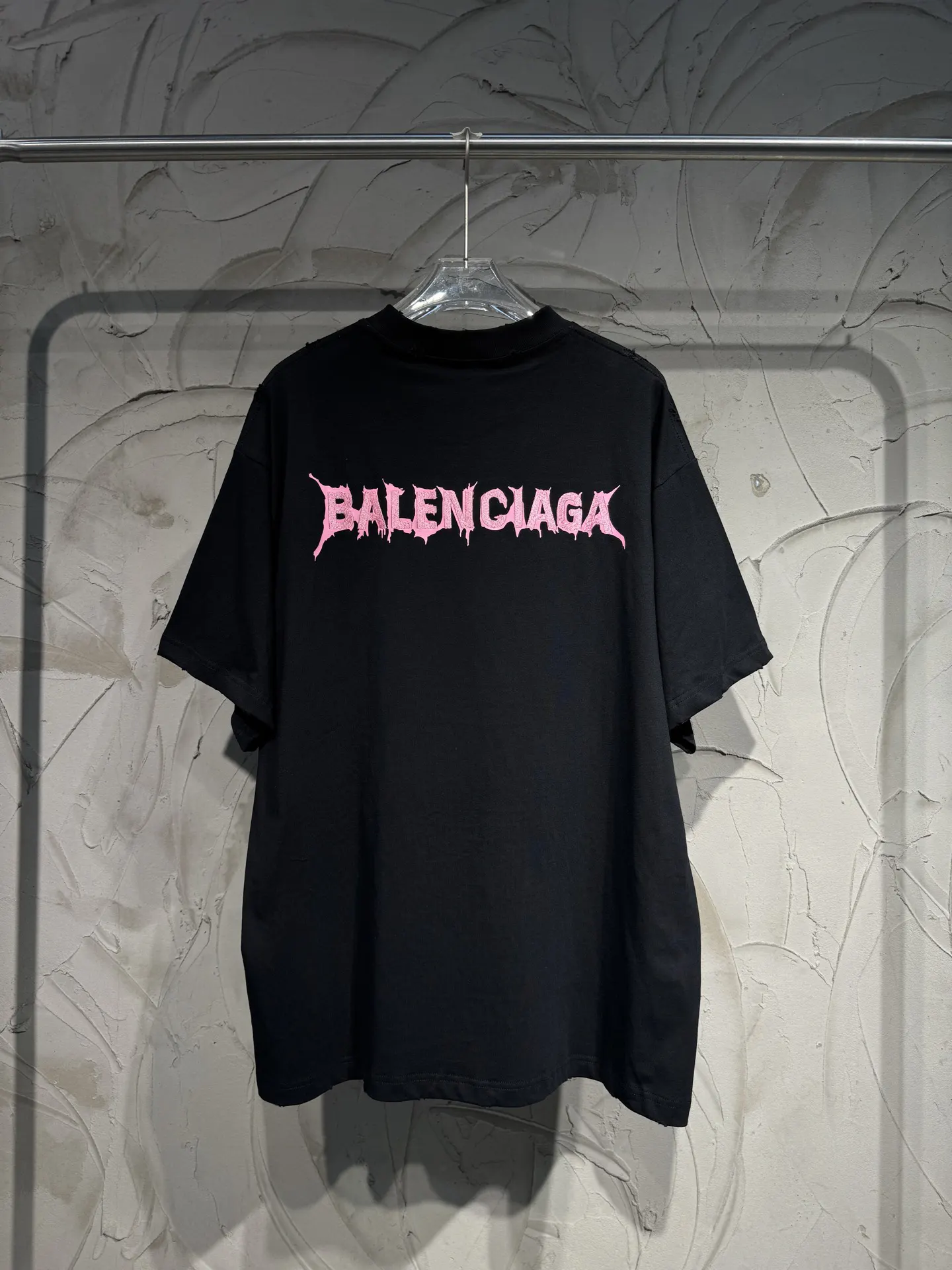 Balenciaga 26SS 粉色 Logo 字母 短袖T恤