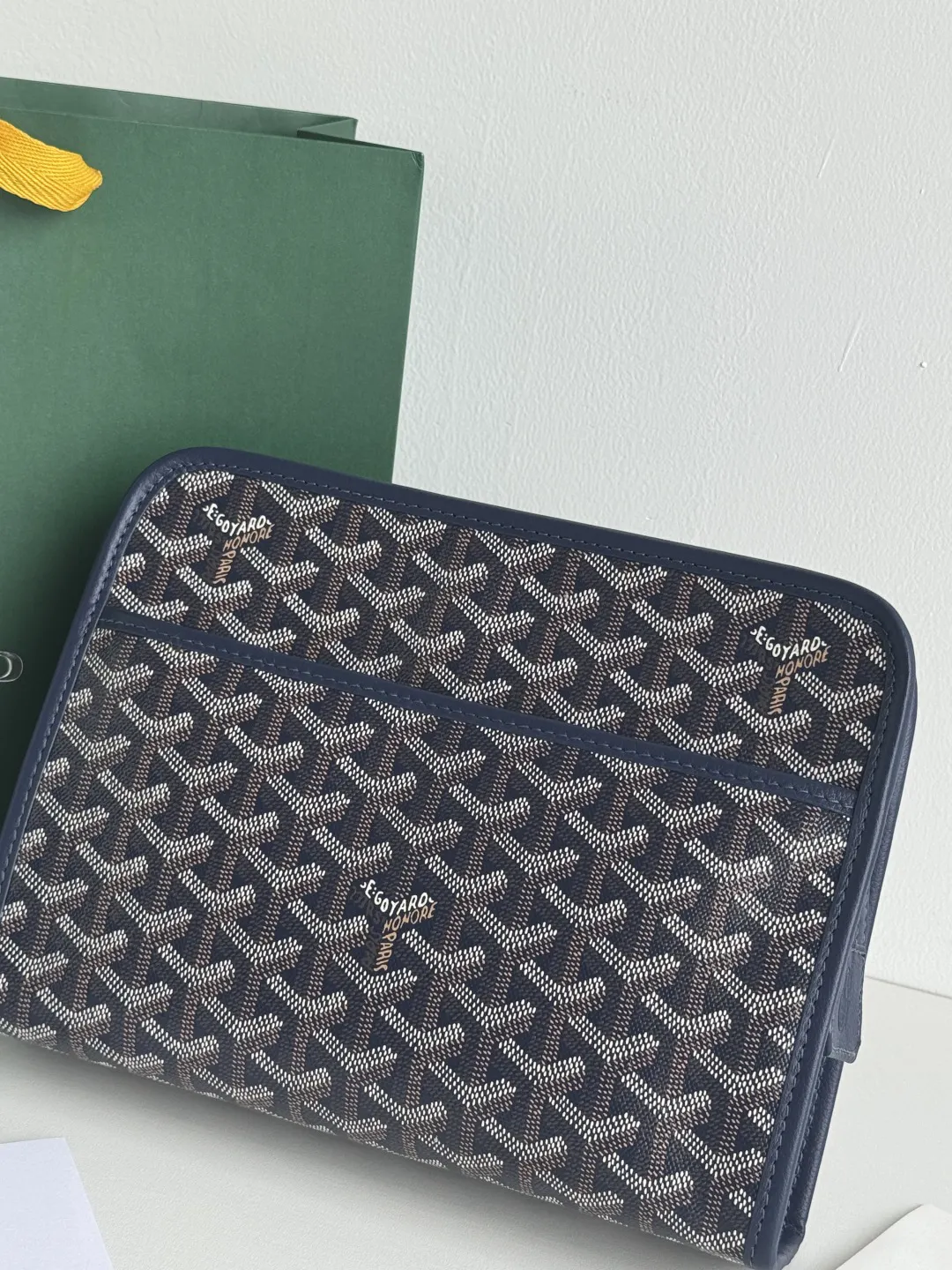 Goyard 黃色 牛皮 手拿包 精致手拿款