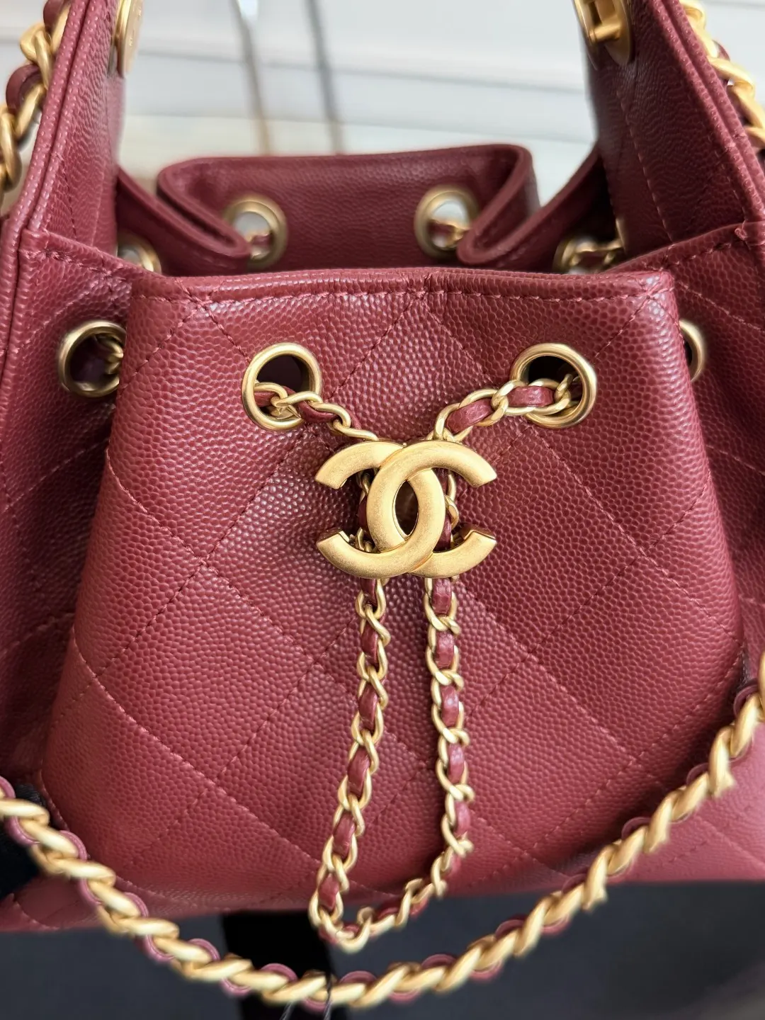 CHANEL 白色 紅色 小牛皮 腋下包 復古腋下背款