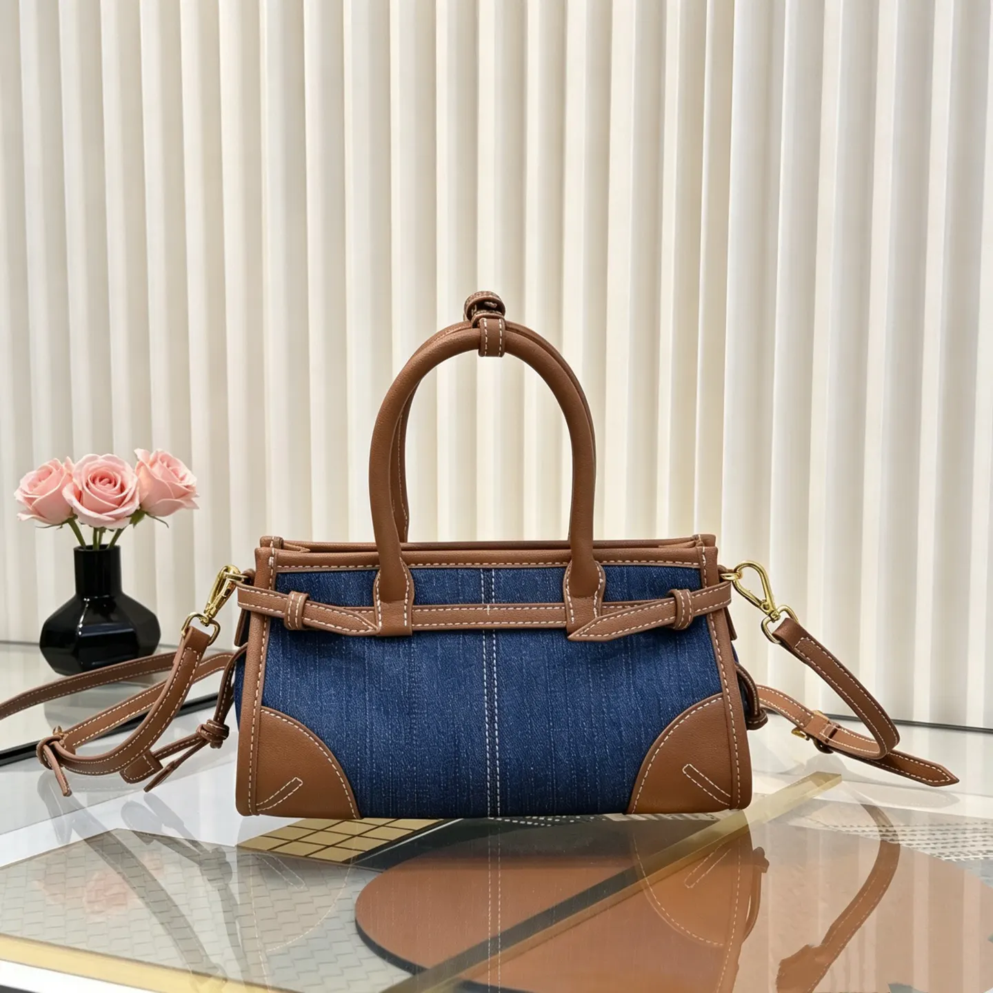 Prada 牛皮 牛仔 斜挎包 迷你休闲