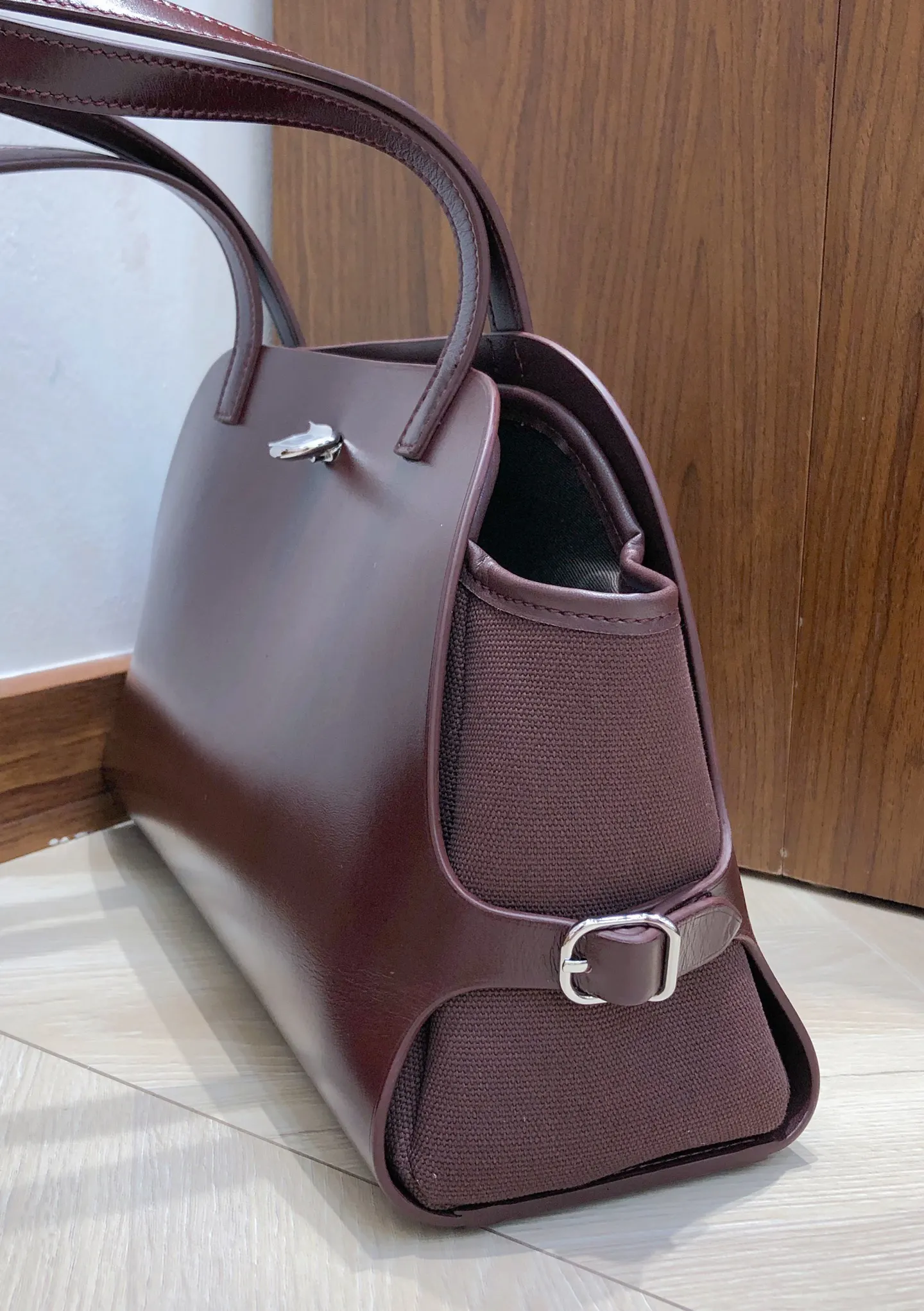 Hermes 帆布 Tablier Sellier马鞍皮 帆布银扣 腋下包 复古腋下背款