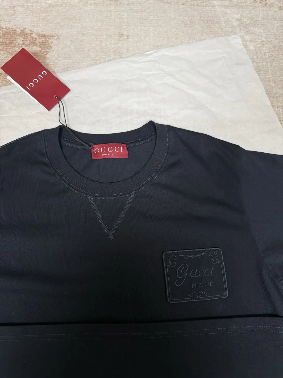 Gucci Embroidered Polo Shirt Blue