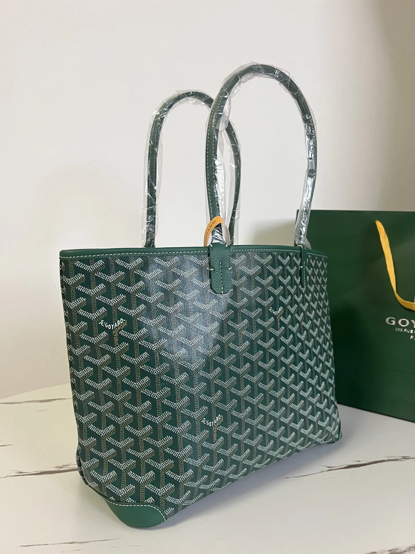 Goyard Green Tote Bag Leather