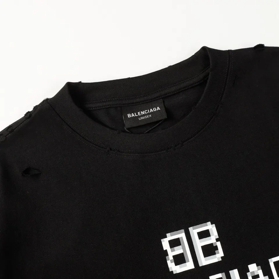 Balenciaga 黑色 短袖T恤 宽松休閒(數字2) Balenciaga 黑色 短袖T恤 宽松休閒(數字2)