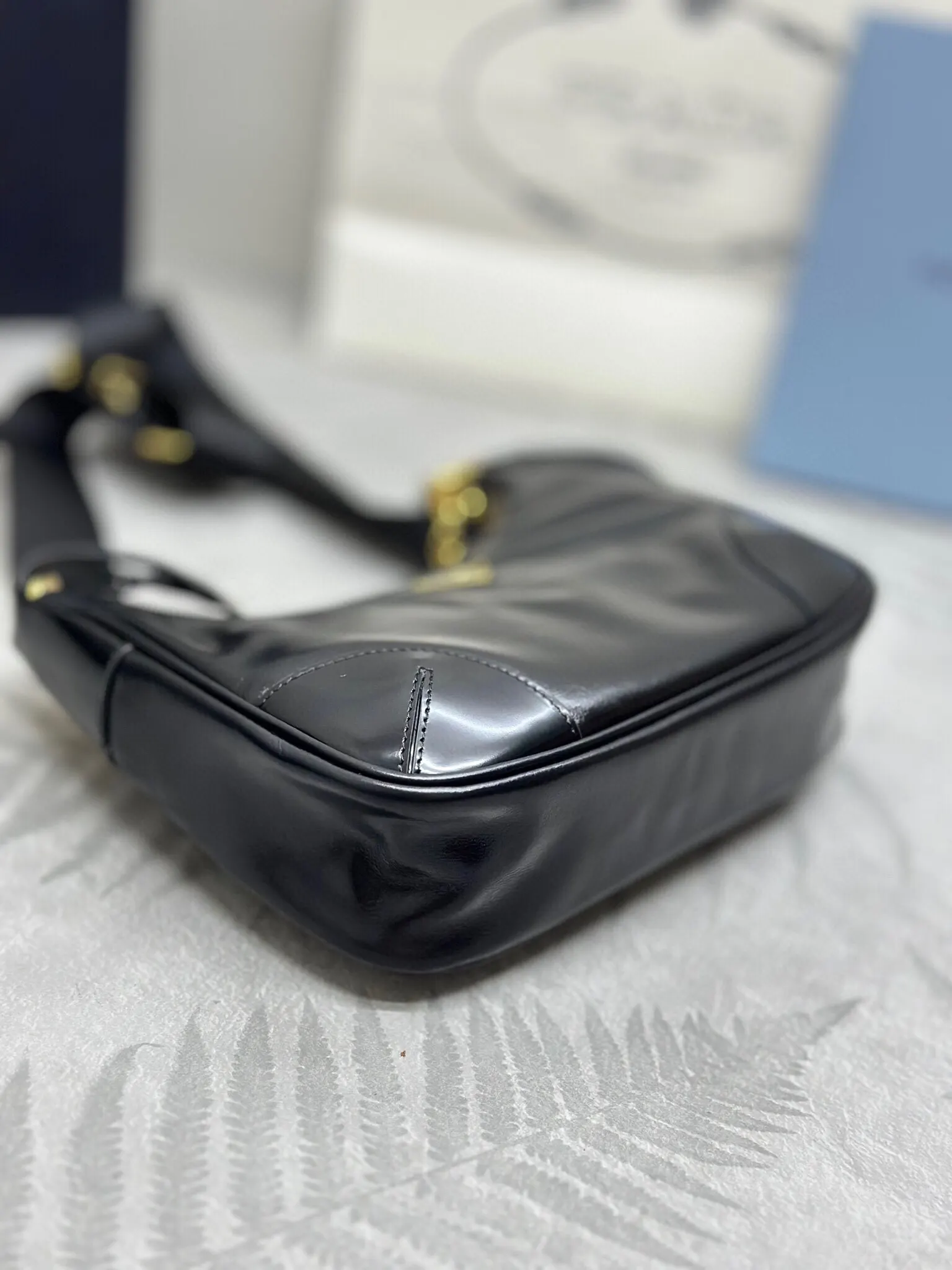 Prada Re-Nylon 黑色 链条Hobo腋下包 小包组合