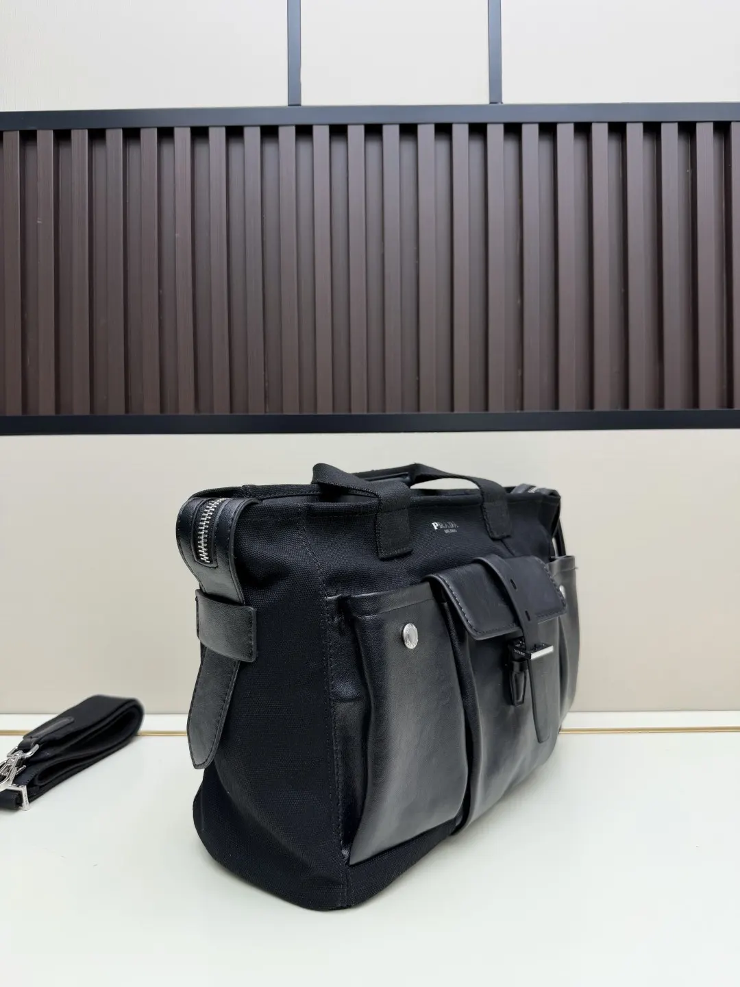 Prada Brown Crossbody Bag Commuter Canvas