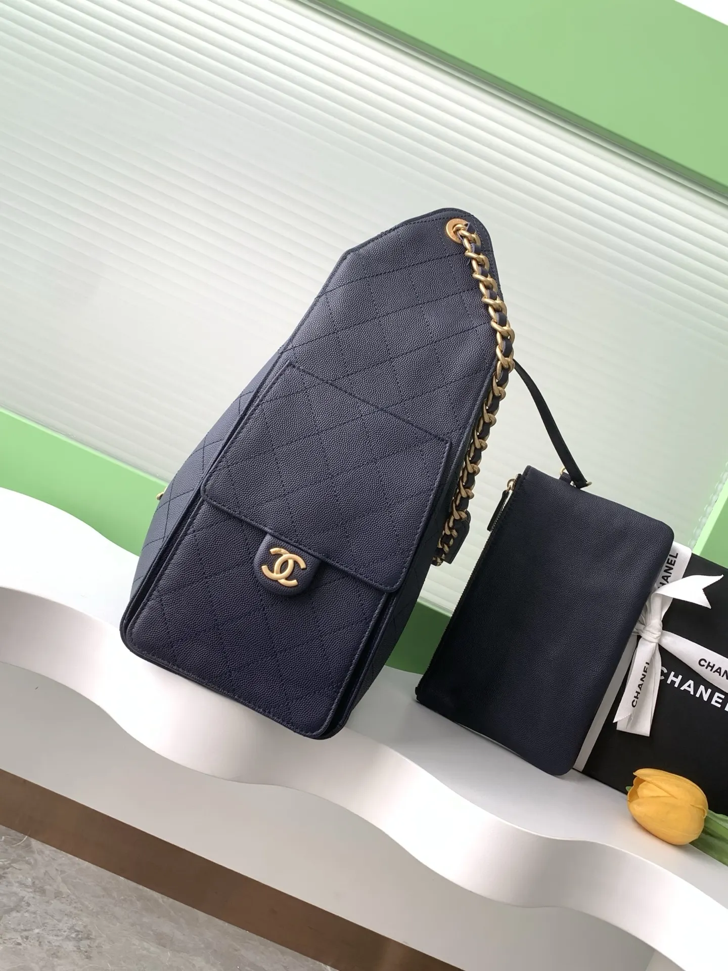 CHANEL Hobo 进口 免税 球纹皮嘻哈包 腋下包 复古腋下背款