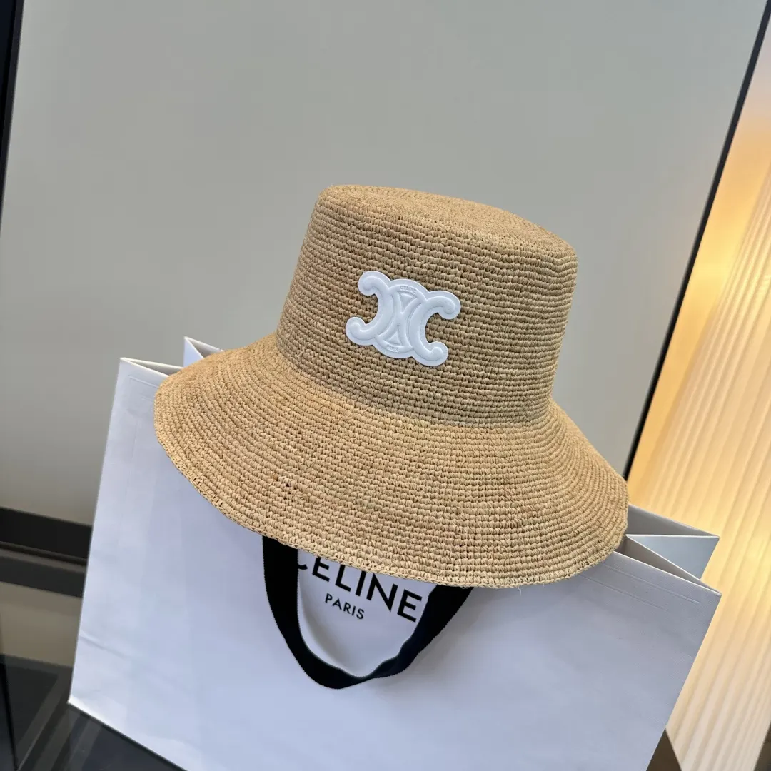 Celine 黑色 白色 咖色 遮阳 遮阳帽 度假遮阳款