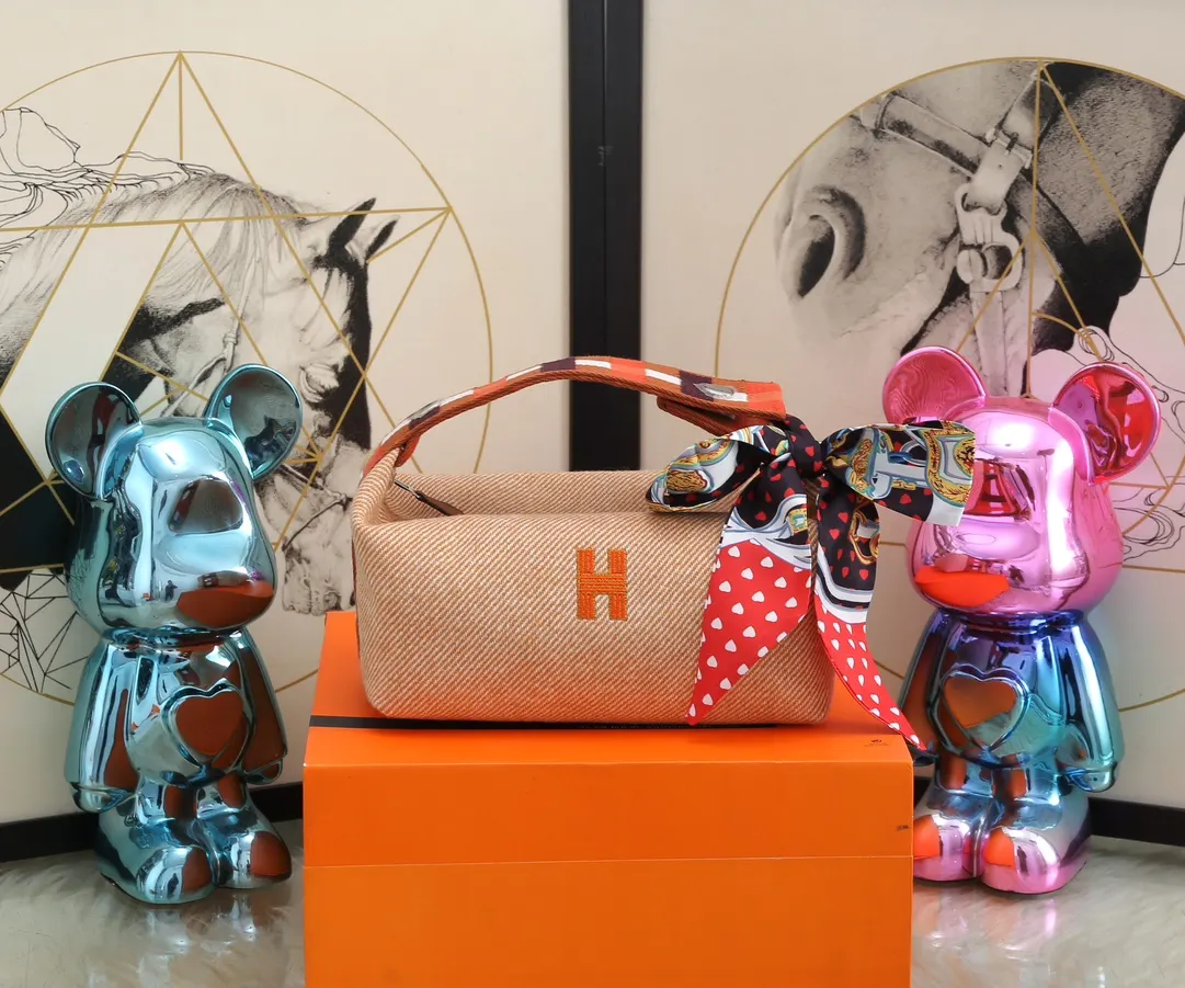 饭盒包 色 羊毛格子橙 Trousse Bride 化妝包 便携收納款