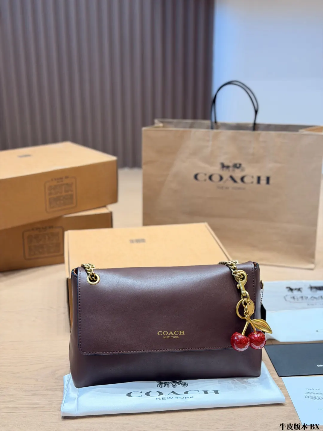 Coach 棕色 牛皮 腋下包 复古腋下背款