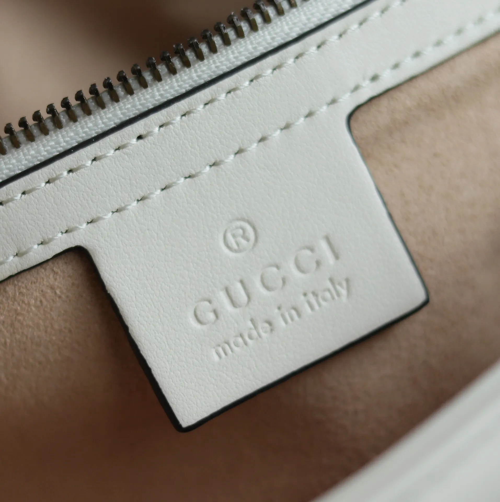 Gucci Marmont 白色 米白 小牛皮 链条包 精致链条款