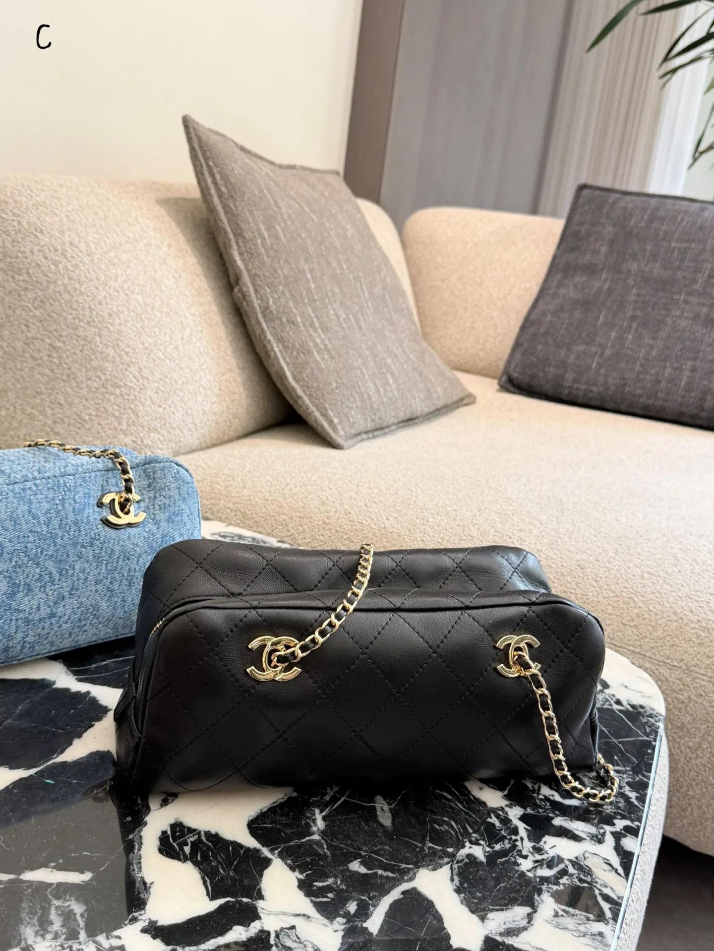 Chanel Blue Chain Bag