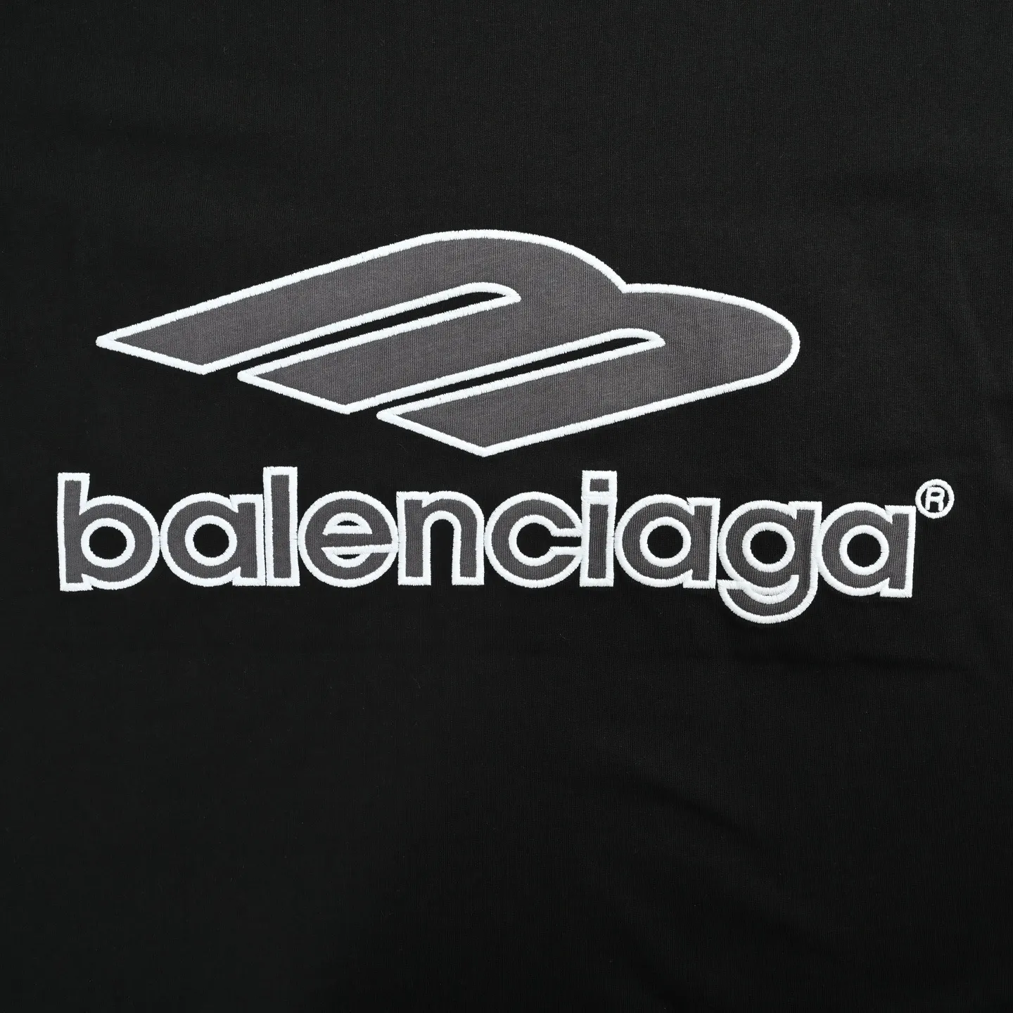 Balenciaga Black Cotton Logo Short Sleeve T-Shirt Street