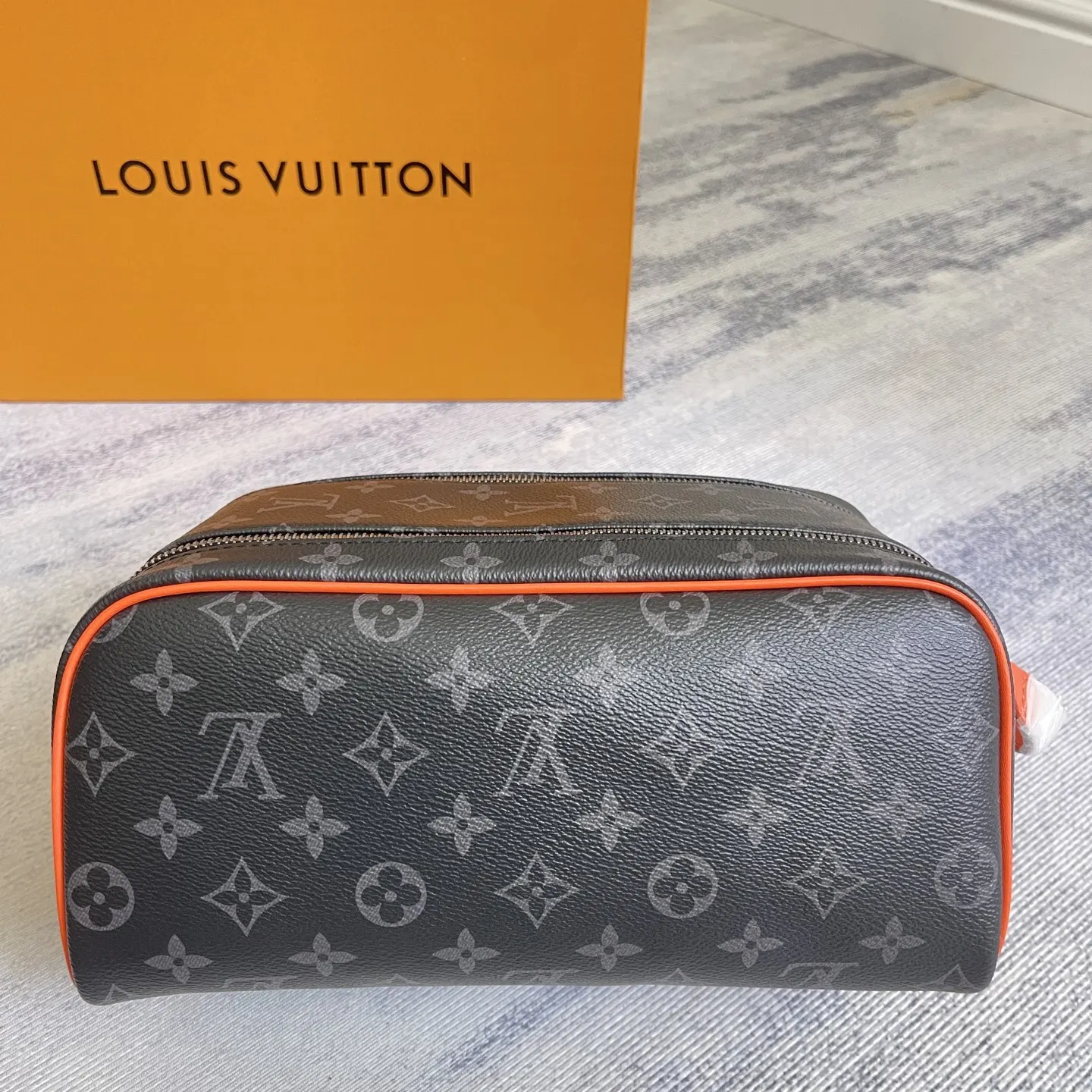 Black Monogram Organizer Pouch Travel Canvas