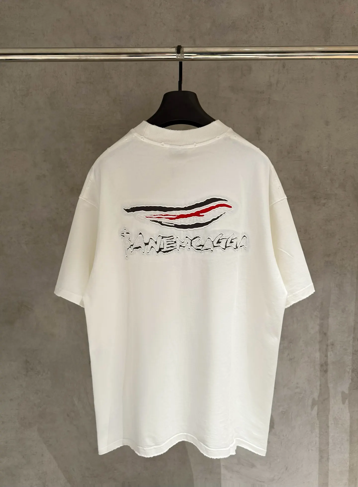 Balenciaga 25Ss Embroidery Cotton Short Sleeve T-Shirt Street