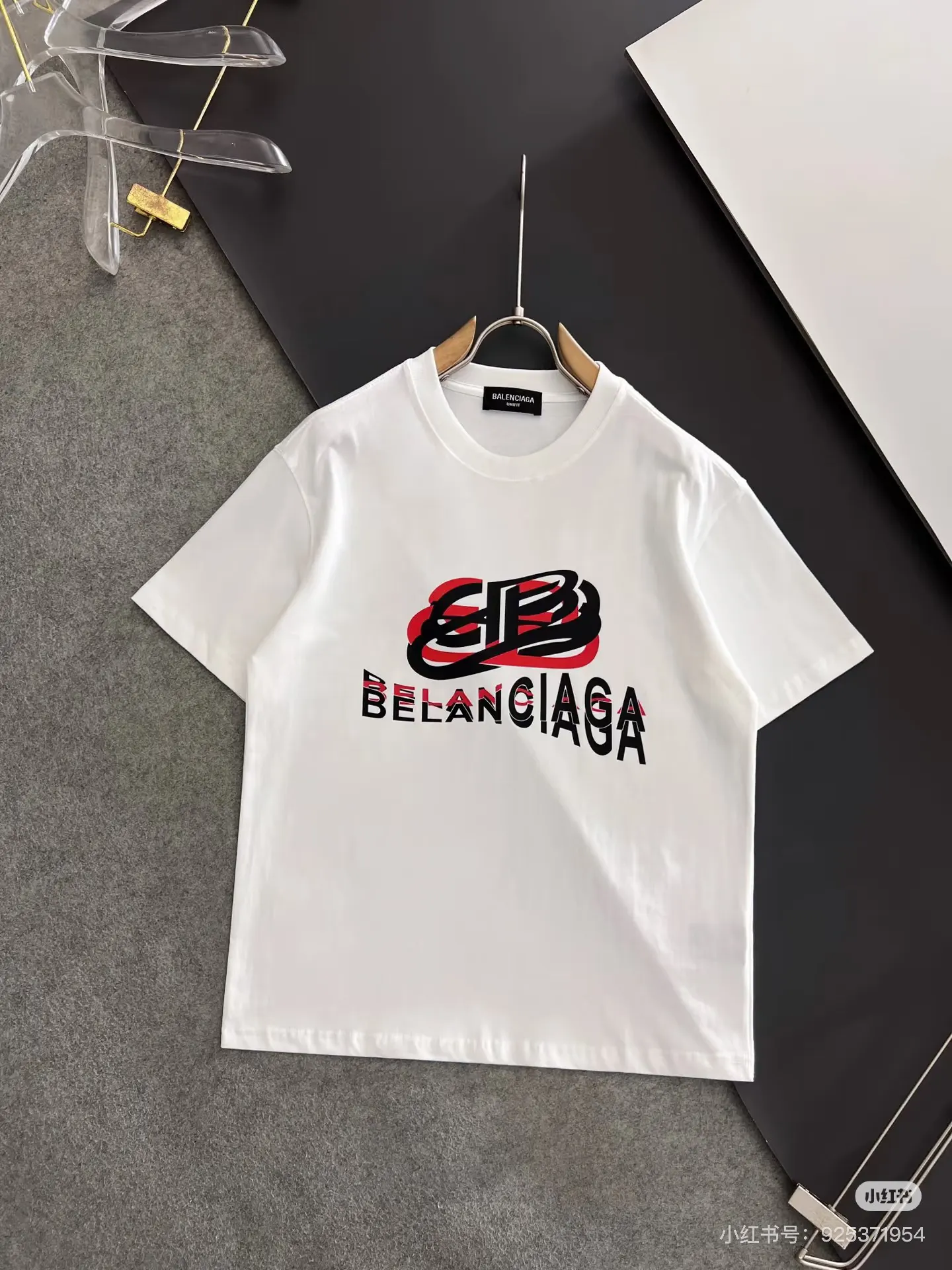 Balenciaga Bb Layered Logo Graphic Crew Neck T-Shirt In Black