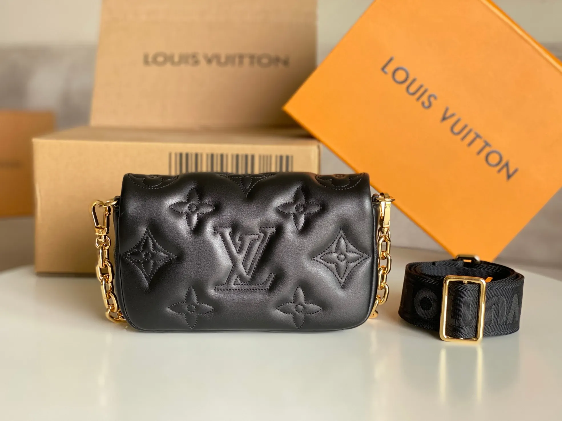 Blue Yellow Clutch Bag Leather