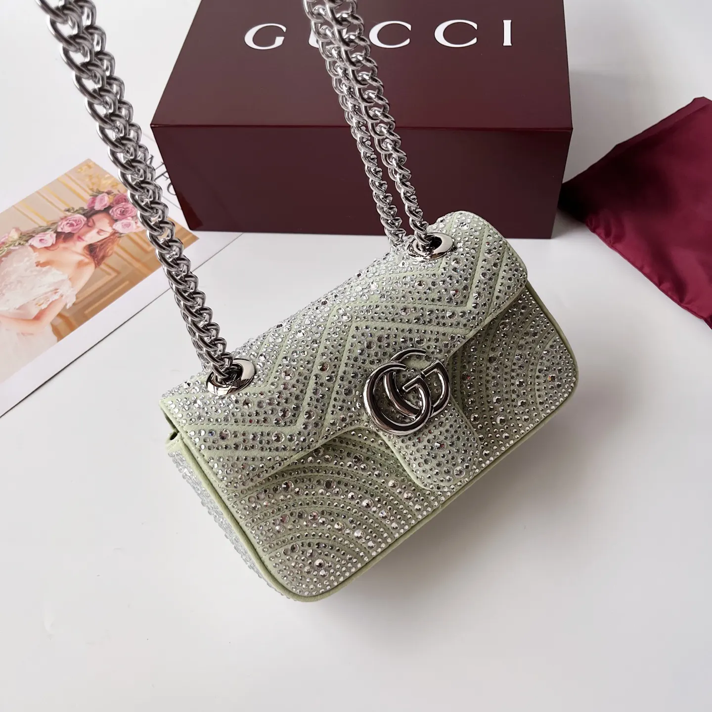 Gucci Marmont 绗缝皮革链条包 单肩斜挎款