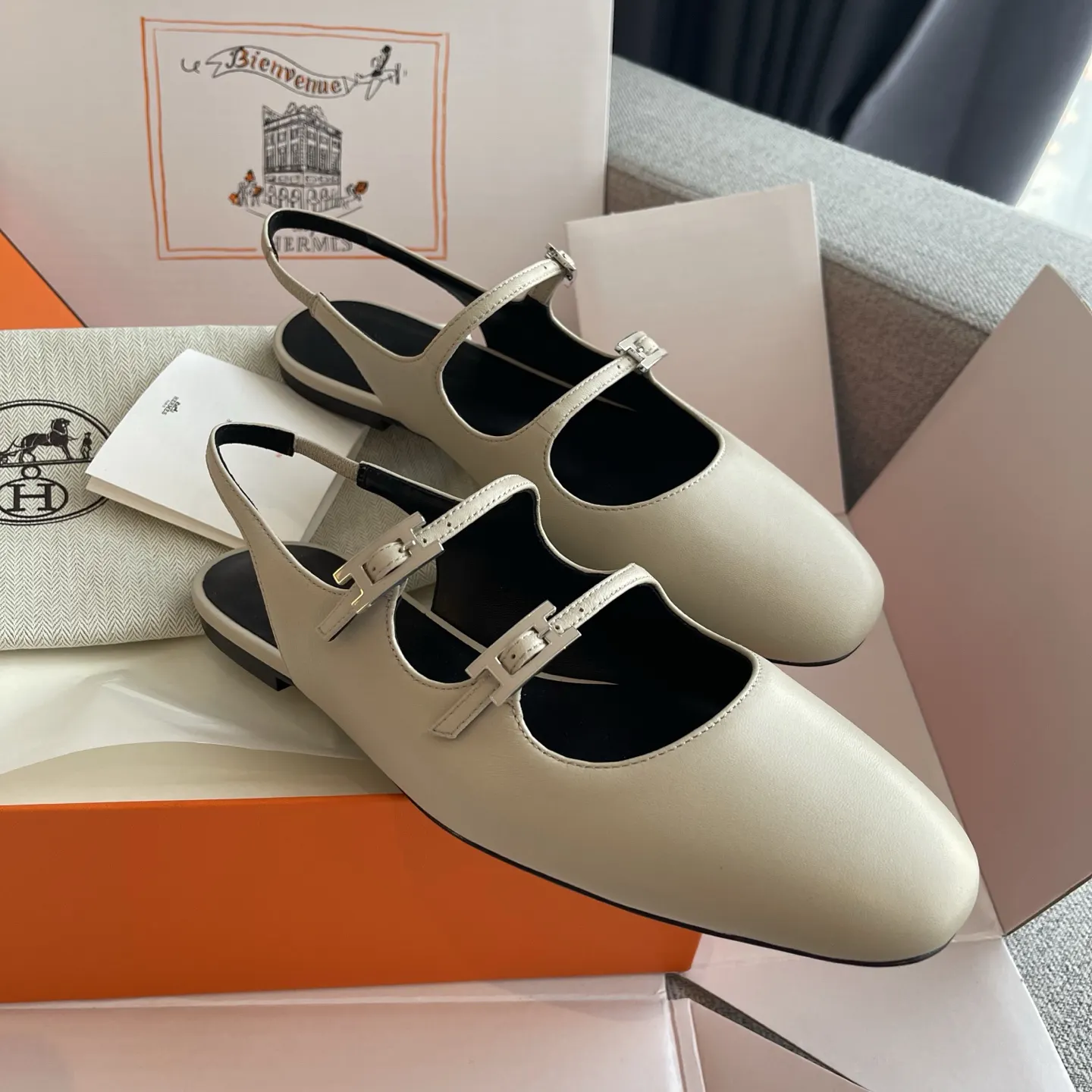 Hermès 羊皮 平底鞋