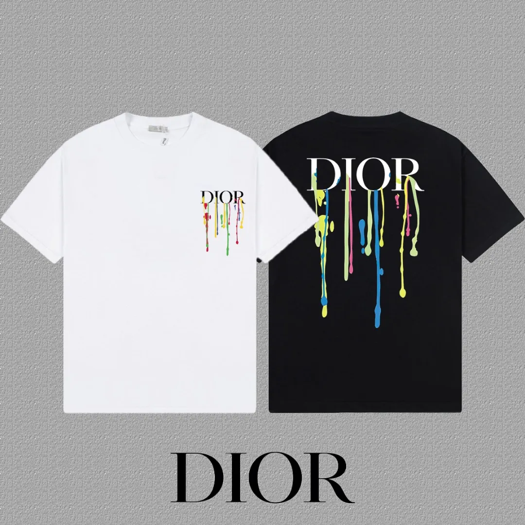 Dior 白色彩色字母短袖T恤 休闲款