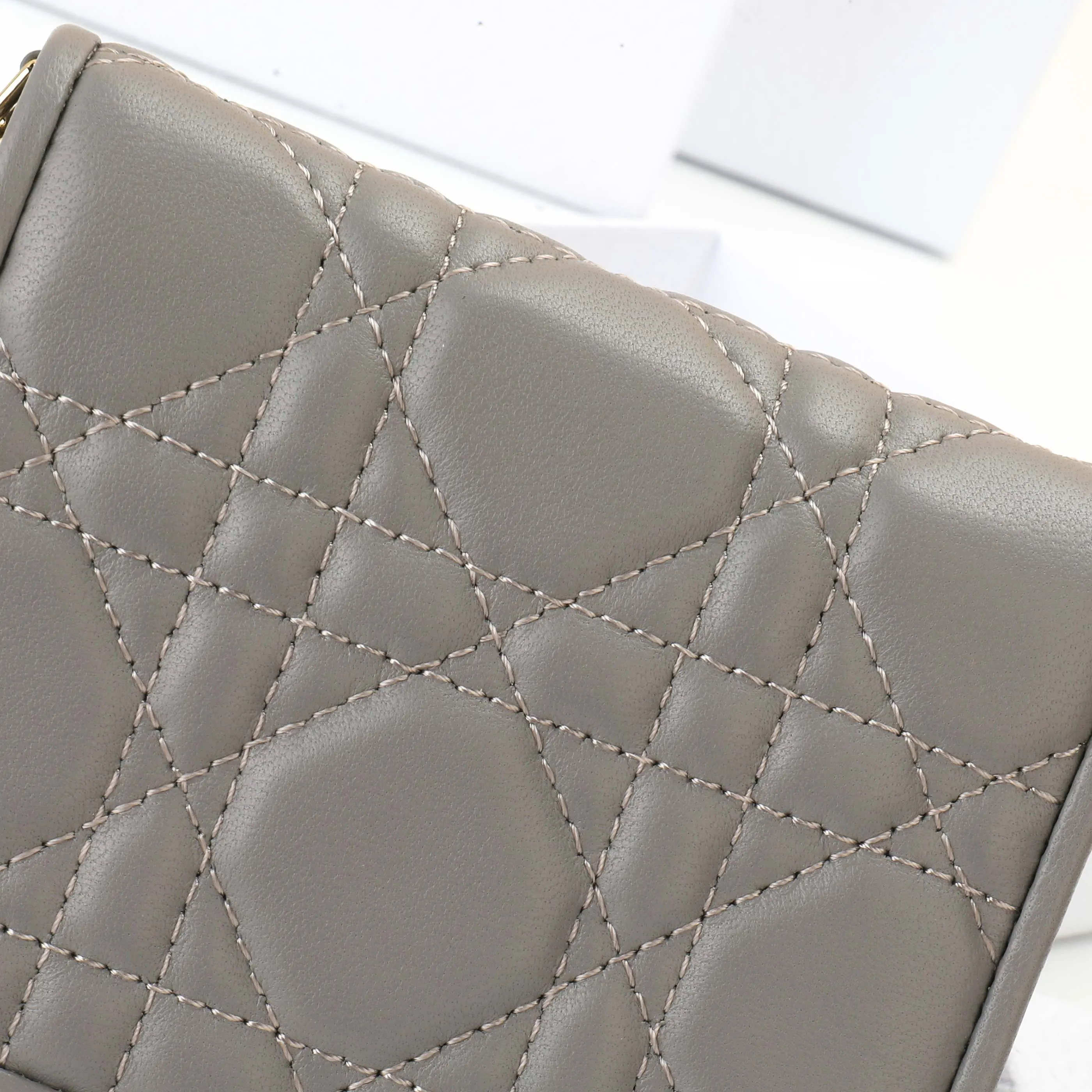 Dior Gray Leather Wallet