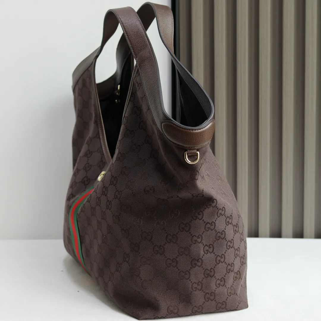 Brown Gold Clutch Bag Canvas