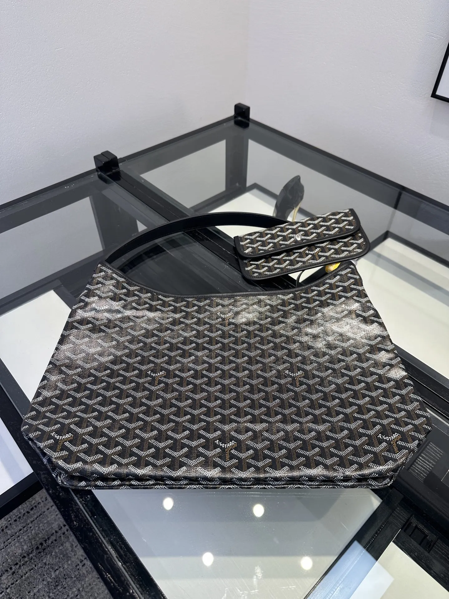 Goyard Black Hobo Shoulder Bag Vintage