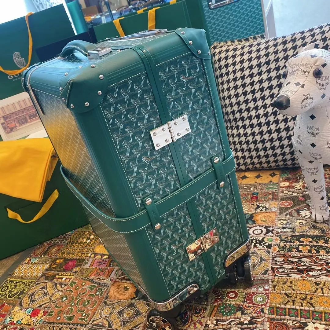 Goyard 老花 绿色 帆布 行李箱 旅行拉杆款 轻便出行款