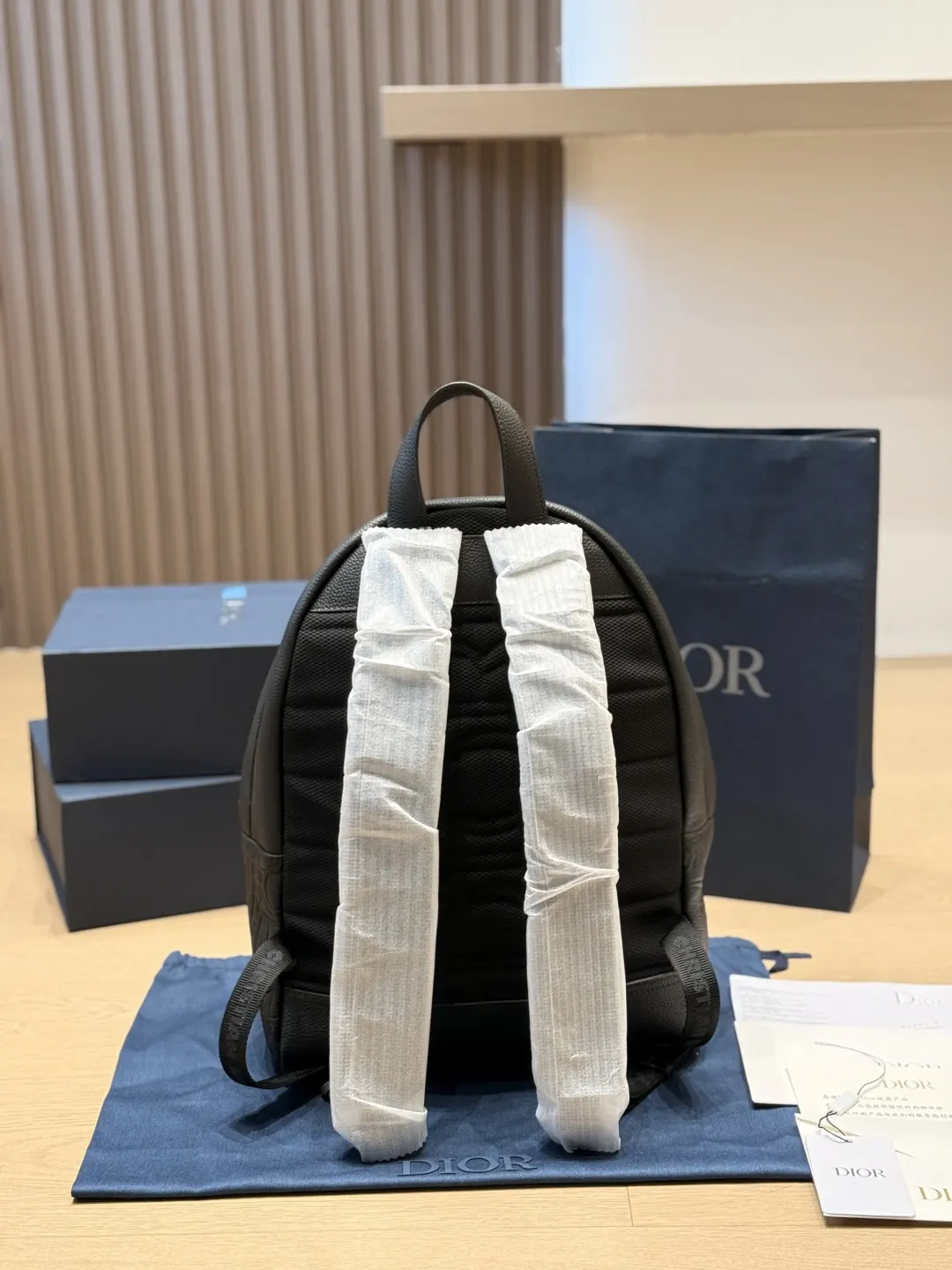 Dior Oblique 黑色 皮革 双肩包