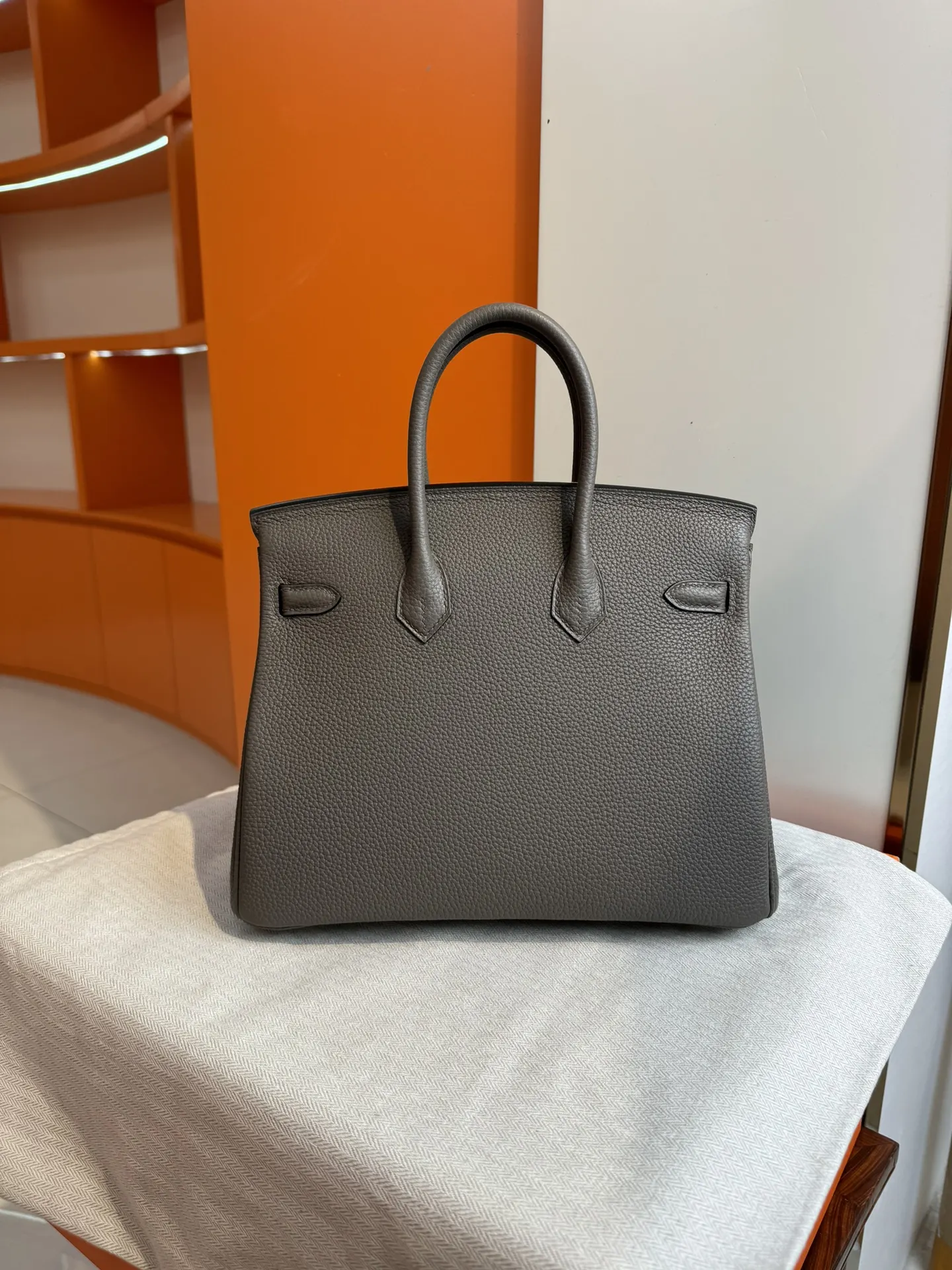 Birkin 铂金 进口Togo皮 锡器灰 金扣 手提包 通勤手提款