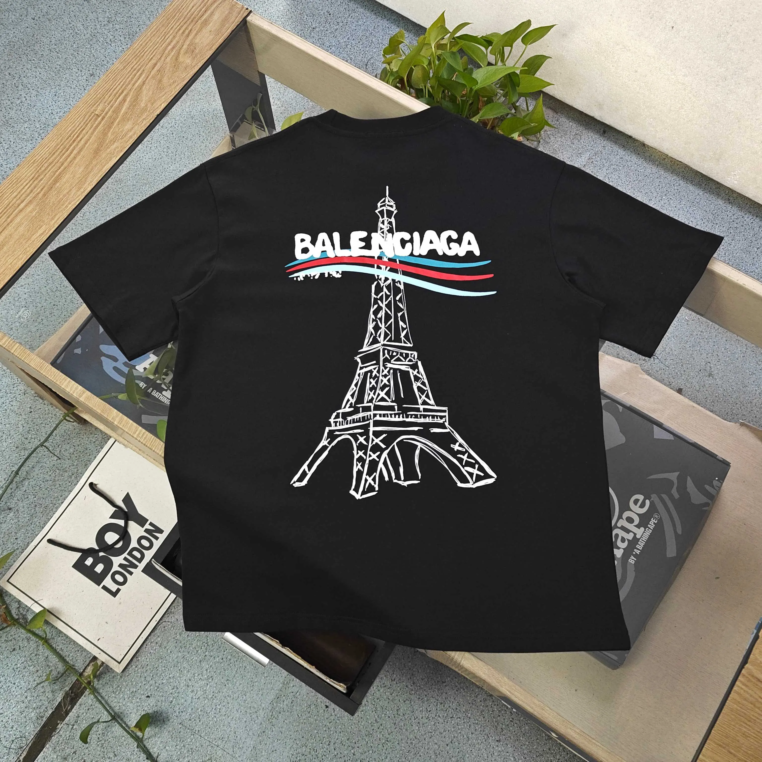 Balenciaga 黑色 純棉 Logo 短袖T恤