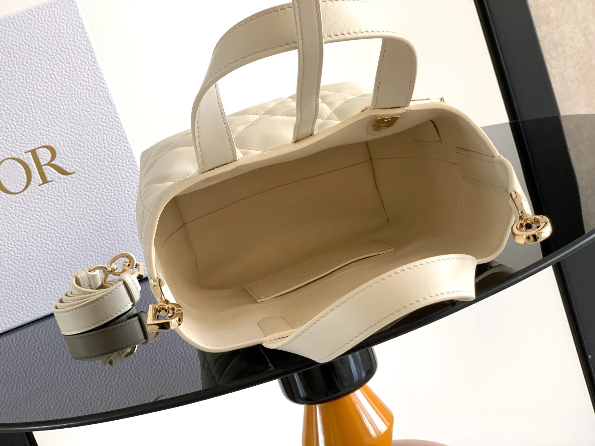 Dior Toujours Ivory Lambskin Handbag