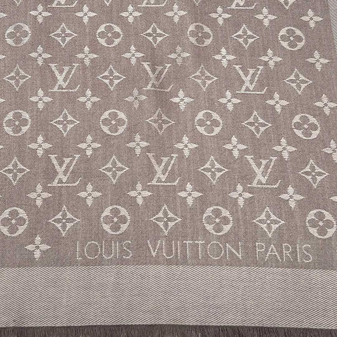 Louis Vuitton 咖色 羊毛 提花 Mo披肩 保暖披肩 圍巾