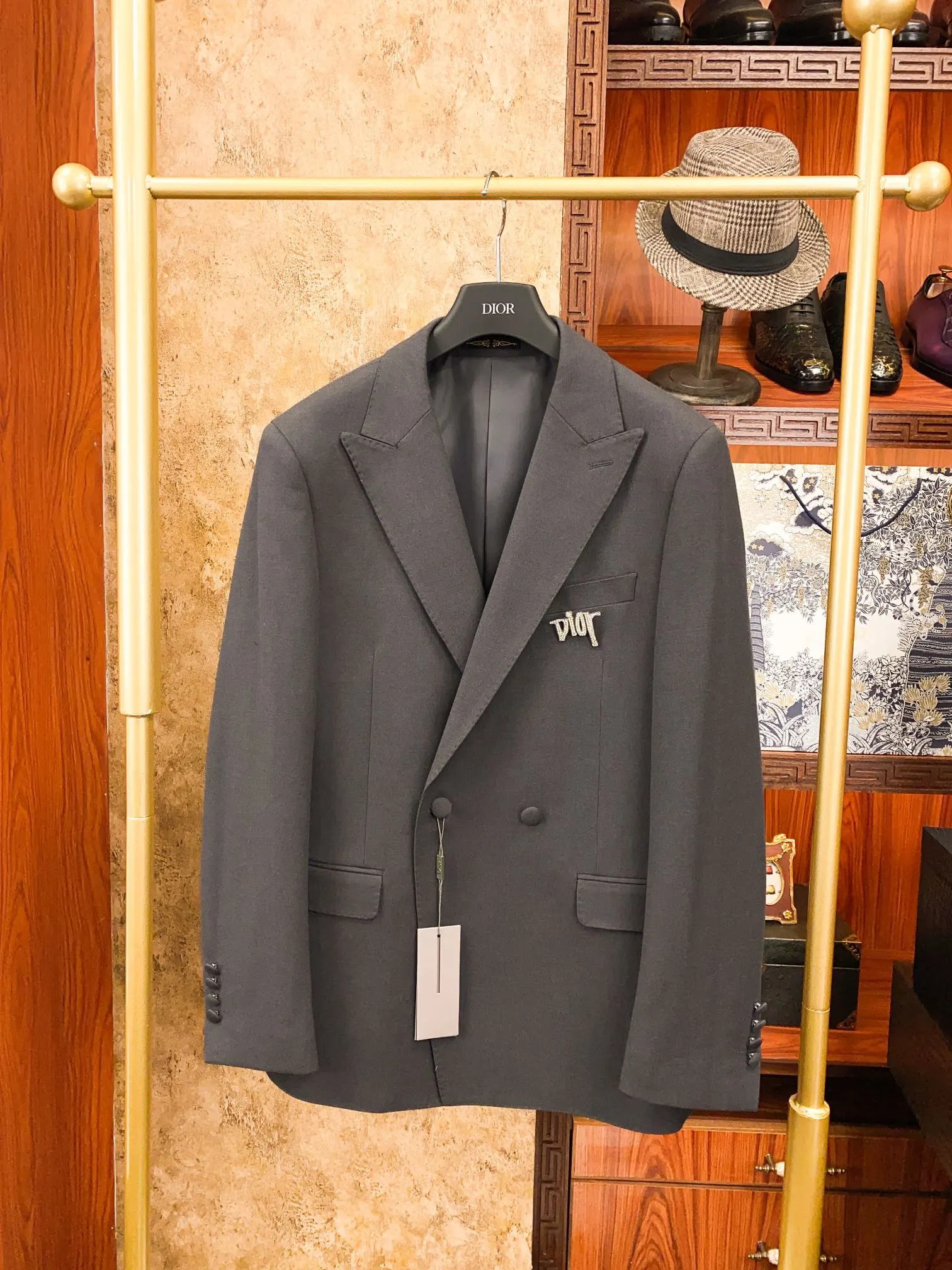Dior Gray Jacket Stand Collar