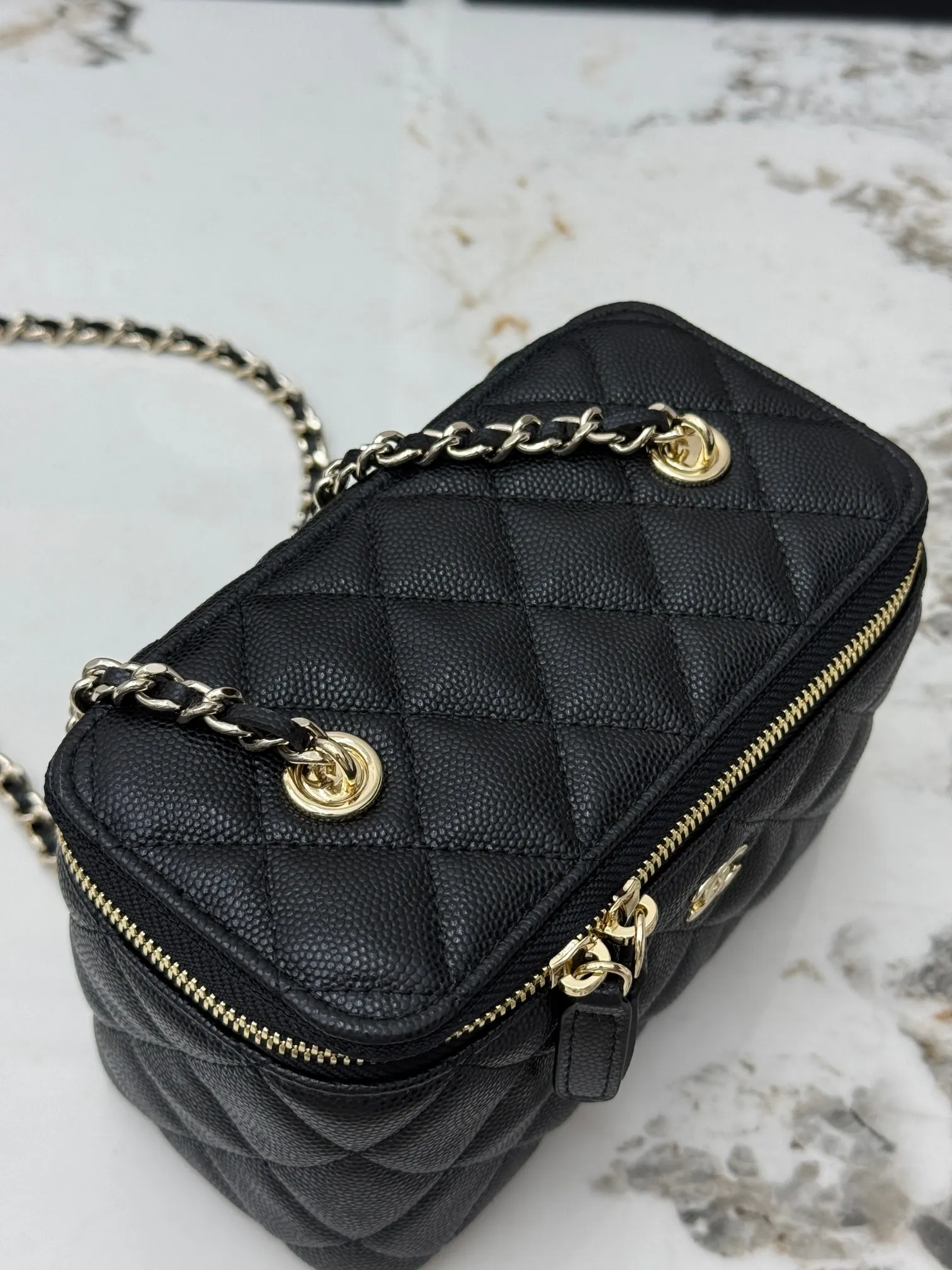 Chanel Gold Chain Bag Leather