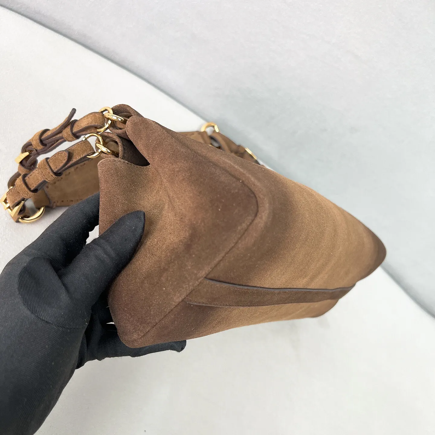 麂皮 最新 秀款Enchaine手 链条包 精致链条款